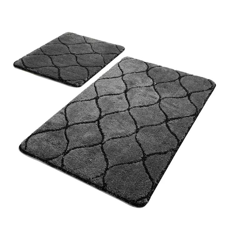 Akryylinen kylpyhuonemattosetti (2 osaa), antrasiitti, 50 x 60 cm, 60 x 100 cm, pehmeä, turvallinen, hygieeninen - Kylpyhuonematot ja kosteantilan matot - 8681875328073 - 1