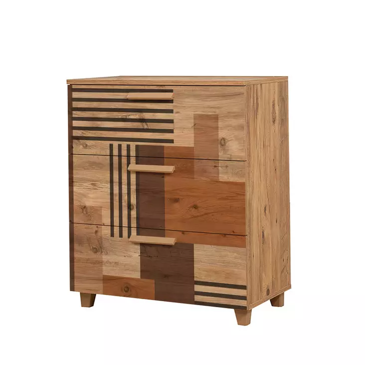 Atlantic Pine Lipasto - 100% Melamiinipinnoitettu Lastulevy, 18mm, PVC Reunat, MDF Kahvat, Muovijalat, 80x95x43cm -  - 19-19-8683743422173 - 1