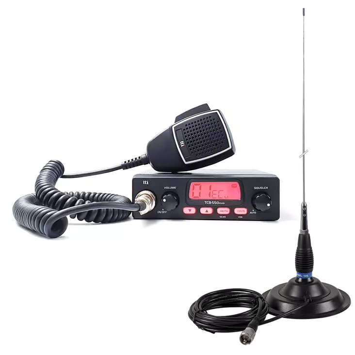 CB TTi TCB-550 EVO radioasemasarja + PNI ML145 antenni magneetilla - PNI tuotteet - 5949066528873 - 1