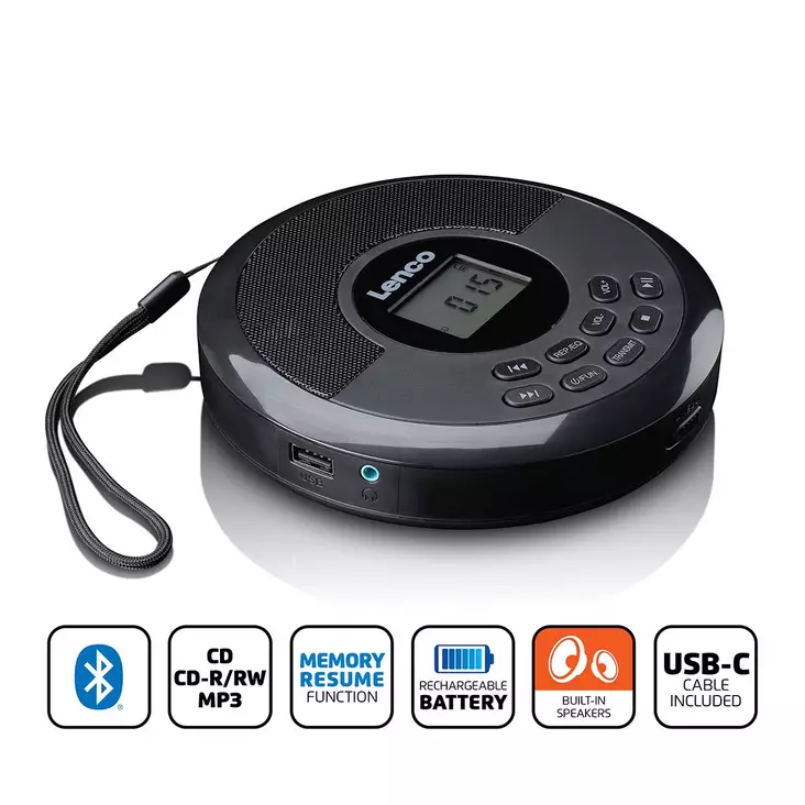 Discman, jossa on Bluetooth® ja sisäänrakennetut kaiuttimet - CD/DVD-soittimet - 8711902090403 - 1