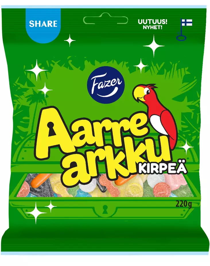 Fazer Aarrearkku Kirpeä karkkipussi 220g - Karkkipussit - 6416453048843 - 1