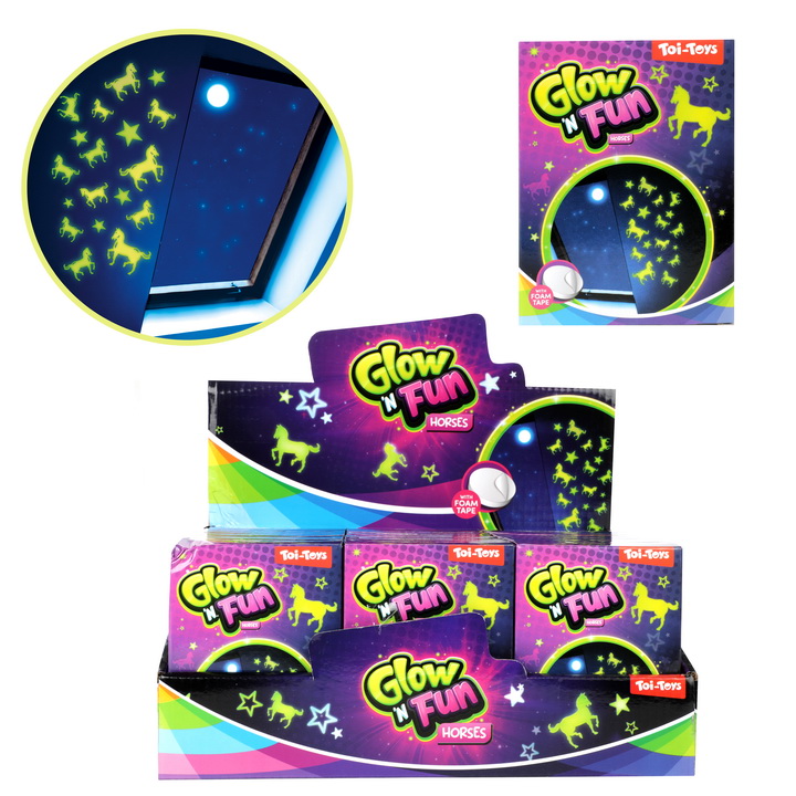 Glow n Fun pime=C3=A4ss=C3=A4 hohtavat hevostarrat - Tarrat ja magneetit - 8714627009903 - 1