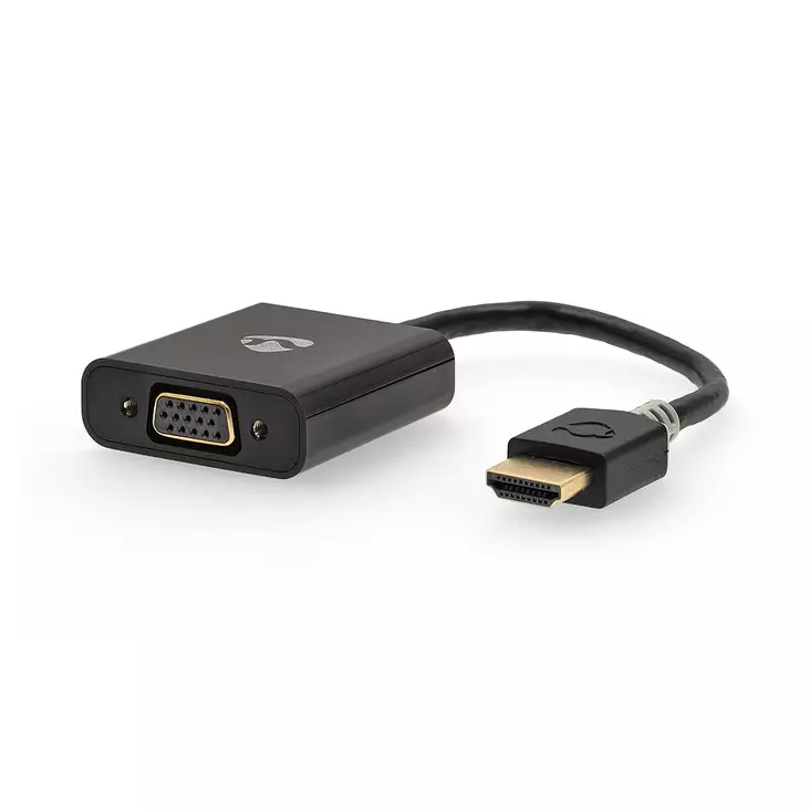 HDMI -sovitin | HDMI liitin | USB Micro-B naaras / VGA Naaras / 3.5 mm naaras | Kullattu | Suora | PVC | Antrasiitti | 1 kpl | Laatikko - HDMI-kaapelit - 5412810264353 - 1