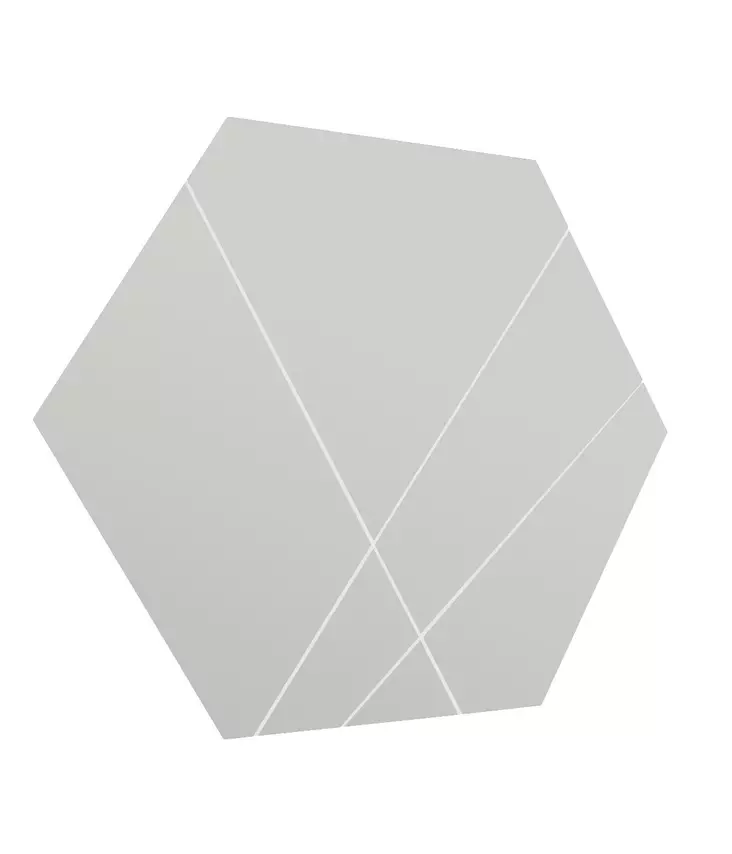 Hexagonipeili 70x60 cm, Valkoinen, MDF, Ekologinen Flotal-E, Seinälle Kiinnitettävä, Tyylikäs Sisustuselementti - Peilit - 8683743822843 - 1
