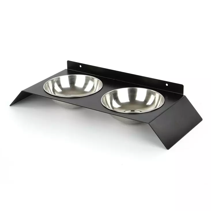 Kestävä ja Tyylikäs Musta Metallinen Lemmikin Ruokakuppi - Leveys 50 cm, Korkeus 6 cm, Syvyys 20 cm, Valmiiksi Koottu - Ruoka- ja juoma-astiat - 8682870777163 - 1