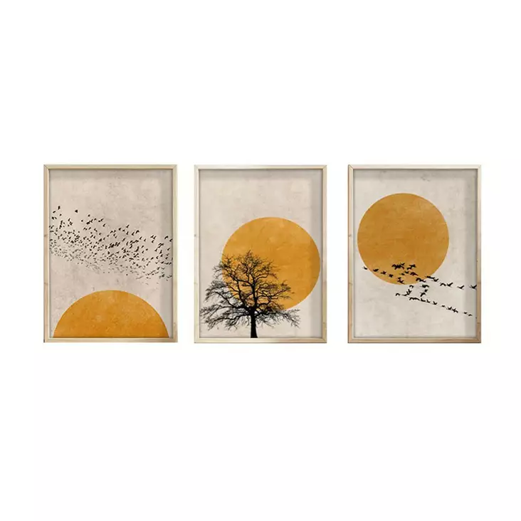 Koristeellinen kehystetty MDF-taulu (3 osaa), monivärinen, 50 x 70 cm (3 Pieces), kestävä, laadukas - Taulut ja kehykset - 8684282338963 - 1