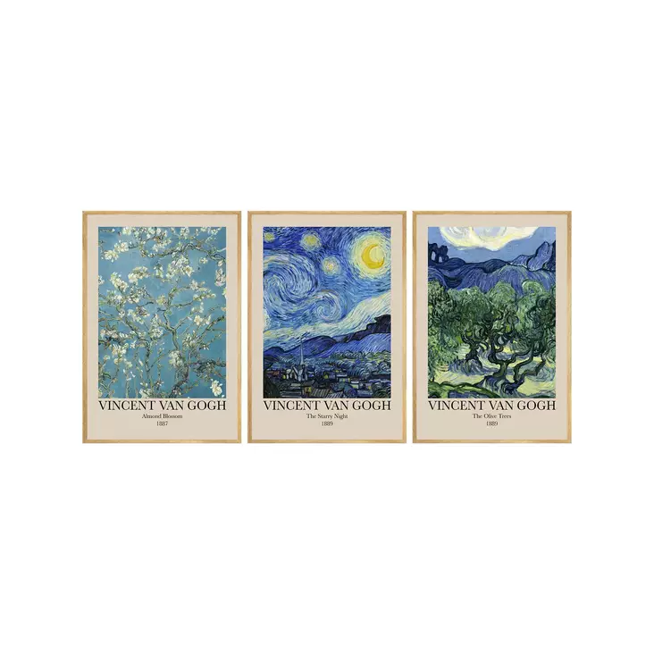 Koristeellinen kehystetty MDF-taulu (3 osaa), monivärinen, 50 x 70 cm (3 Pieces), tyylikäs, kestävä, näyttävä - Taulut ja kehykset - 8684282725473 - 1
