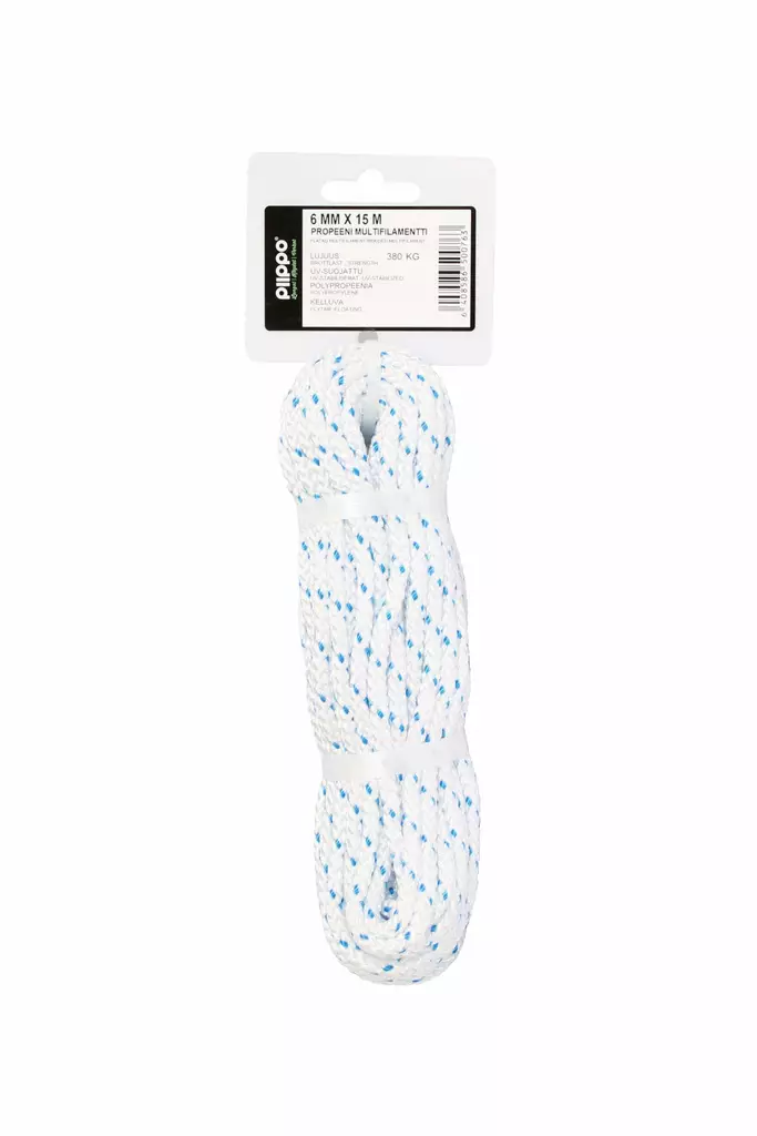 Köysinippu Piippo 6mm x 15m sininen - Köydet ja narut - 6408586500763 - 1