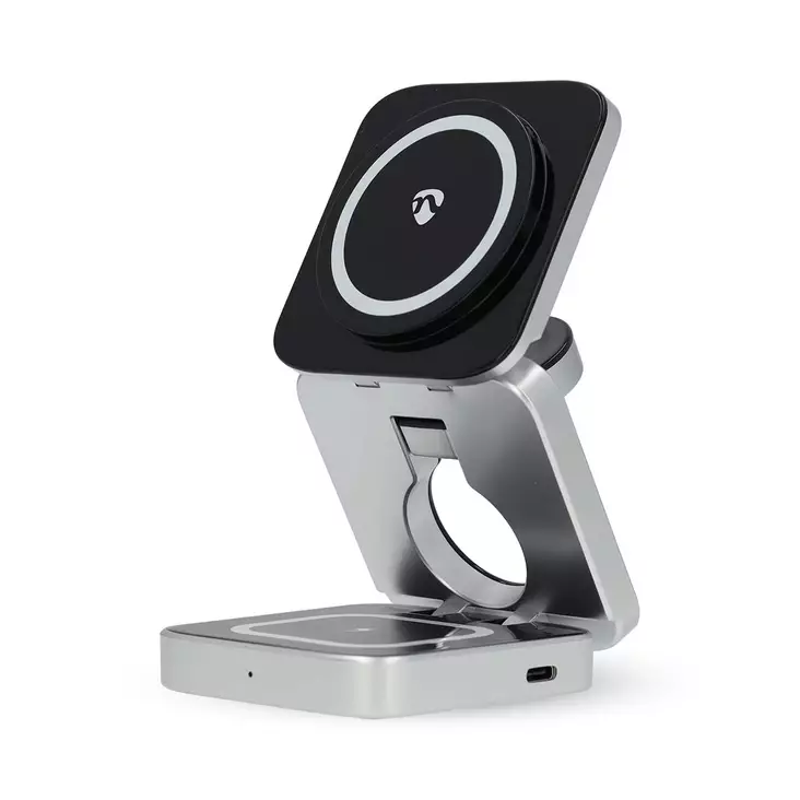 Langaton laturi | 3-in-1 | 2.5 / 5 / 15 W | LED-merkkivalo käytössä | Sisältää kaapelin | USB-A / USB-C | 1.50 m - Verkkolaturit - 5412810464623 - 1