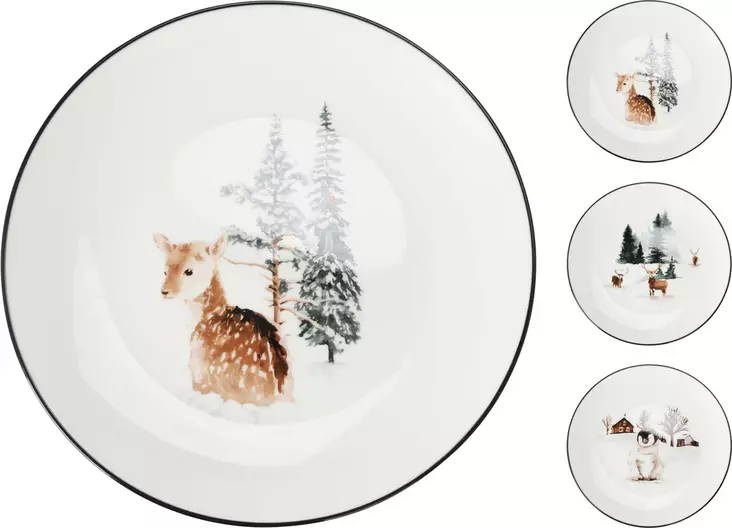 Lautanen Posliini 19 cm Joulu -design - Joulukuuset - 8721037095693 - 1
