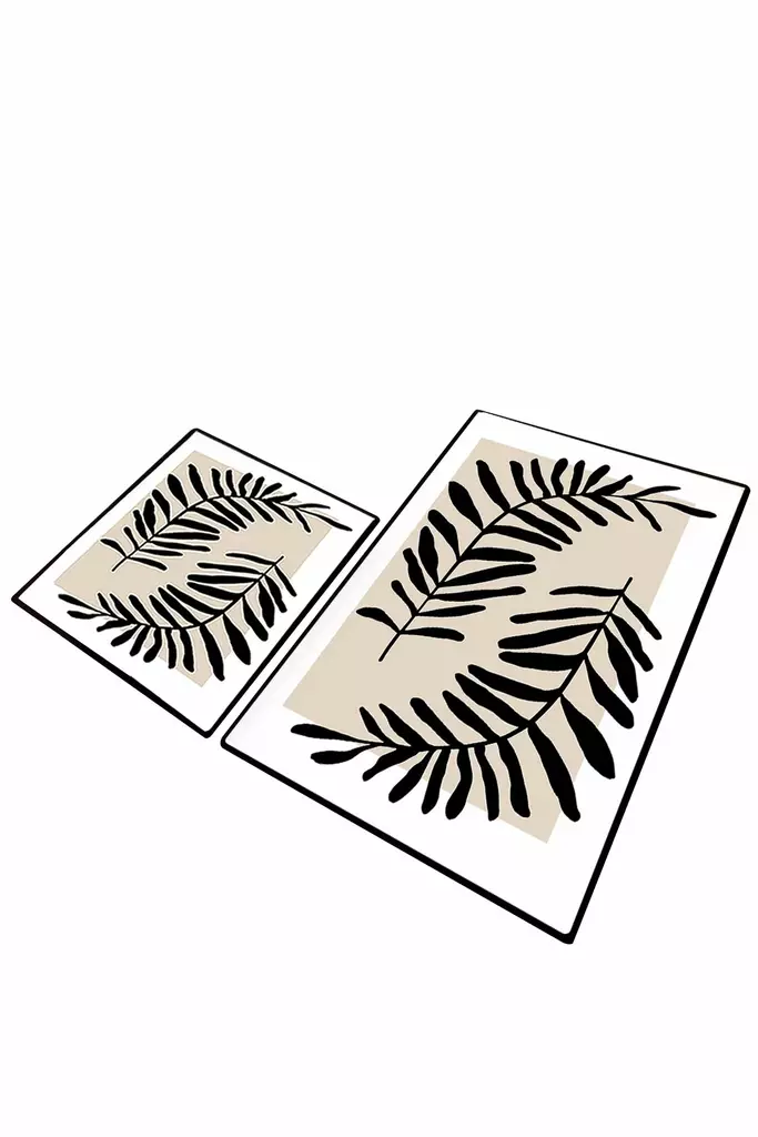 Luxus Kylpyhuonemattosetti (2 kpl), monivärinen, 50 x 60 cm, 60 x 100 cm, antibakteerinen - Kylpyhuonematot ja kosteantilan matot - 8683743998043 - 1