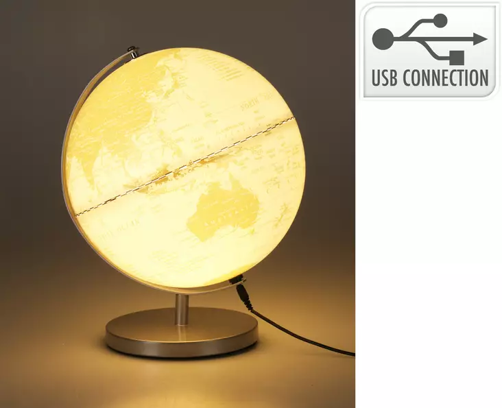 Maapallo Led-valolla 31 cm valkoinen - Koristeet, koriste-esineet - 8721037193603 - 1