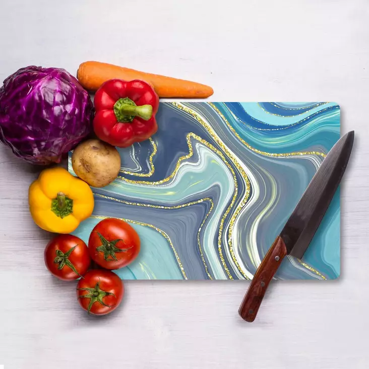 Monivärinen 100% Karkaistu Lasi Leikkuulauta 20x30 cm - Antibakteerinen, Helppo Puhdistaa, Liukumaton Silikonijalat - Keittiötyövälineet - 8684283724543 - 1
