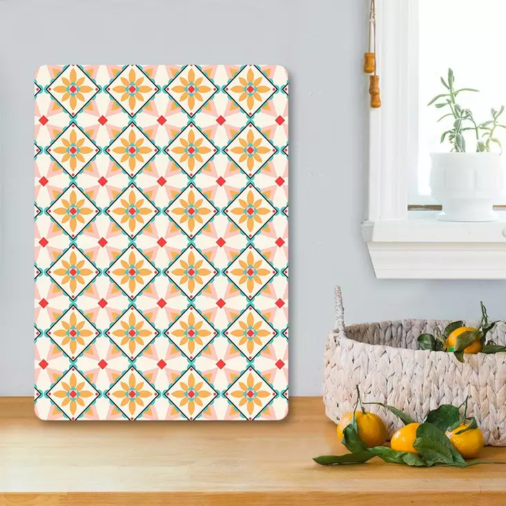 Monivärinen 100% Karkaistu Lasi Leikkuulauta 20x30 cm - Antibakteerinen, Helppo Puhdistaa, Liukumattomat Silikonijalat - Keittiötyövälineet - 8684283725113 - 1