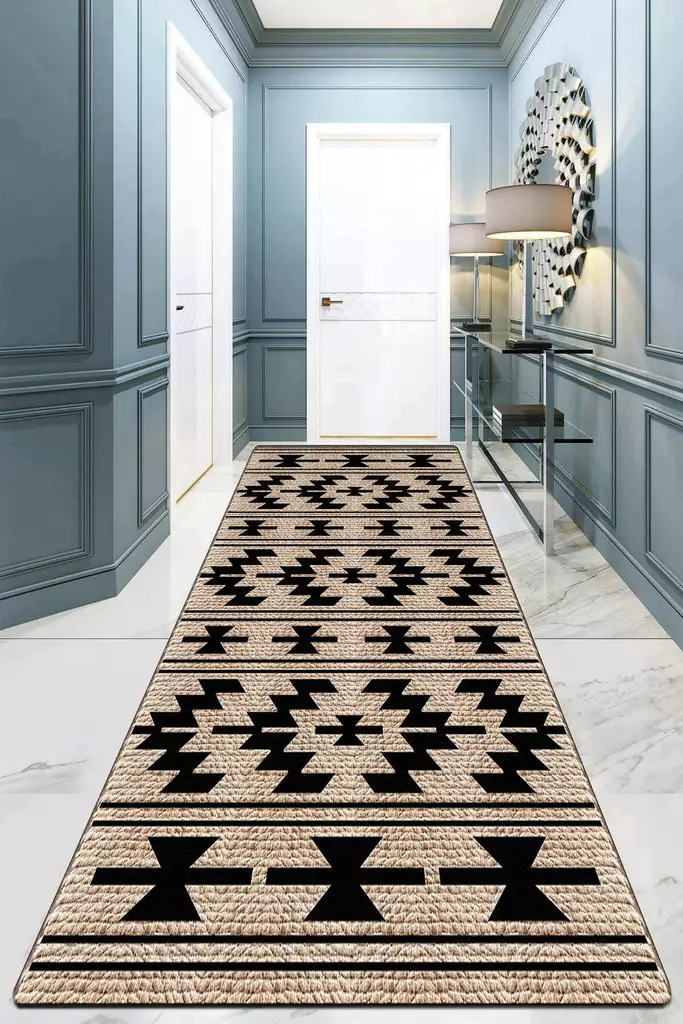 Monivärinen eteisen matto käytävämatto 80x100 cm - 100% Polyesteri, Antibakteerinen, Konepestävä, Liukumaton, 10 mm Nukka - Pienet matot ja käytävämatot - 8683342035873 - 1