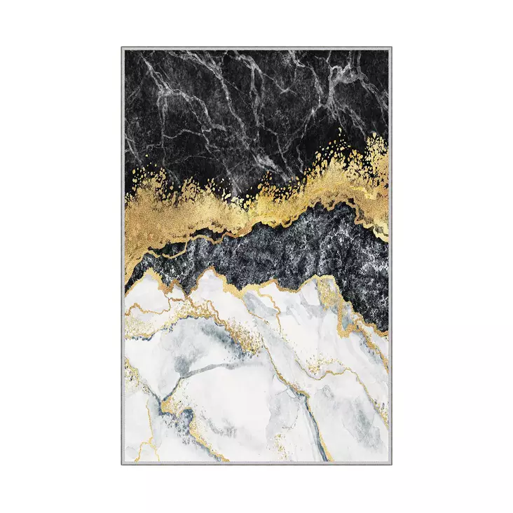 Monivärinen eteisen matto käytävämatto 80x150 cm - Antibakteerinen, Liukumaton, 3D Digipainatus, Konepestävä, 100% Polyesteri - Pienet matot ja käytävämatot - 8682870590663 - 1