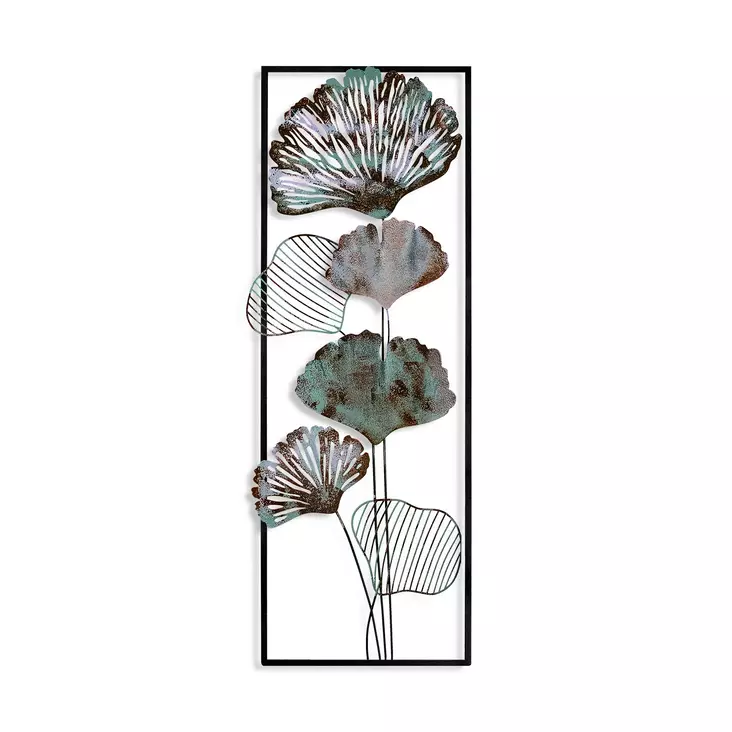 Monivärinen Käsintehty Metallinen Seinäkoriste - 32x90x4 cm - Uniikki Taideteos Kodin Sisustukseen - Koristeet, koriste-esineet - 8683742688563 - 1
