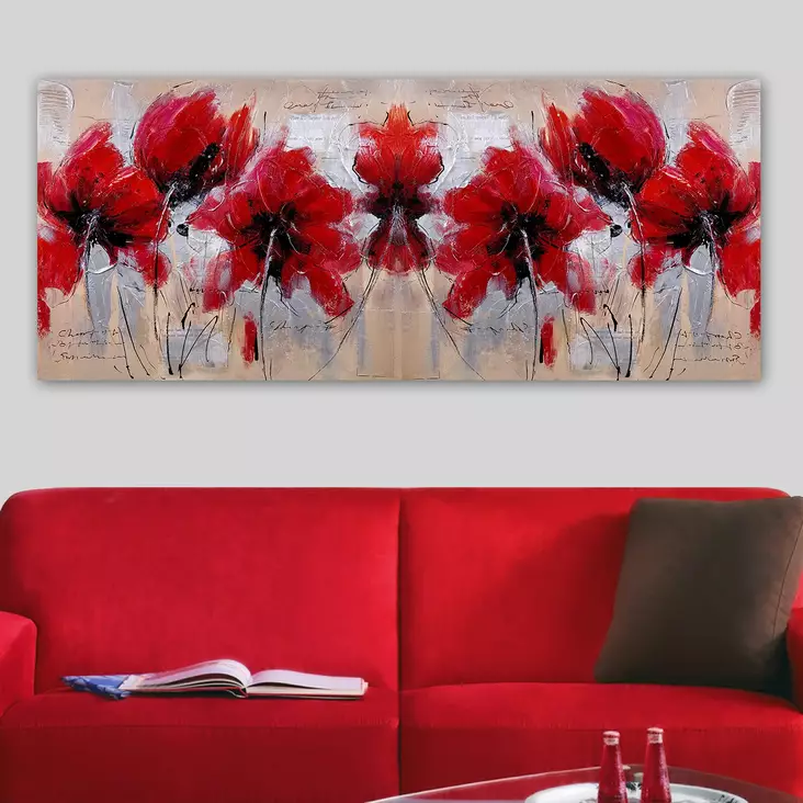Monivärinen Koristeellinen Canvas-taulu 50x120 cm - 100% Puukehys, 3 cm Paksuus - Tyylikäs Seinäsisustus - Taulut ja kehykset - 8682870435193 - 1