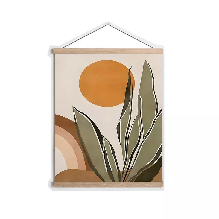Monivärinen Koristeellinen Kehystetty Maalaus - 50% Polyesteri / 50% Puuvilla, 100% Puinen Kehys, 50 x 70 cm - Taulut ja kehykset - 8683742934523 - 1