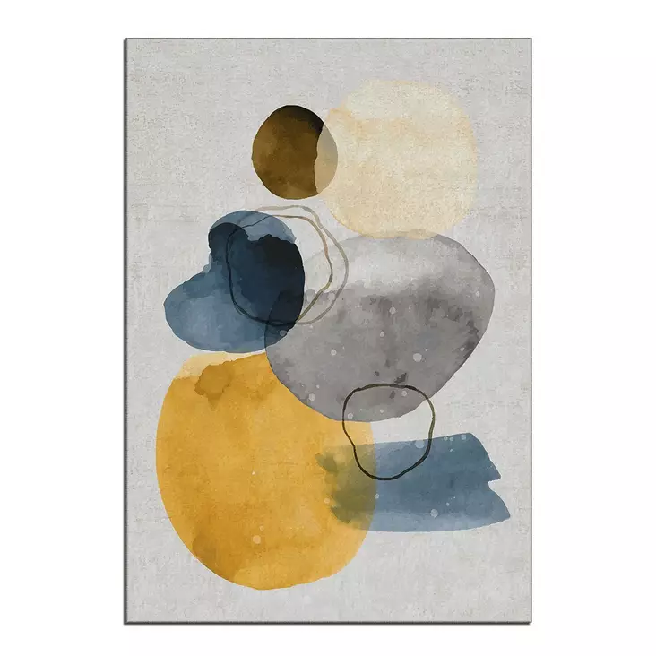 Monivärinen Polyesterimatto 100x140 cm - Liukumaton, Konepestävä, Raschel-neulottu, 10 mm Nukka, Digitaalipainettu - Suuret ja keskikokoiset matot - 8682870684423 - 1