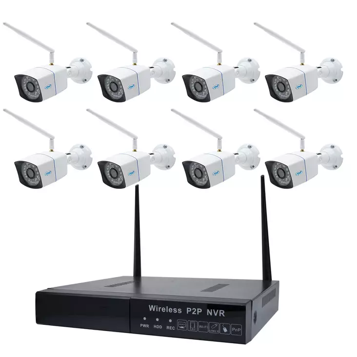 Paketti Videovalvontapaketti PNI House WiFi550 NVR ja 8 langatonta kameraa, 1.0MP - PNI tuotteet - 5949066515453 - 1