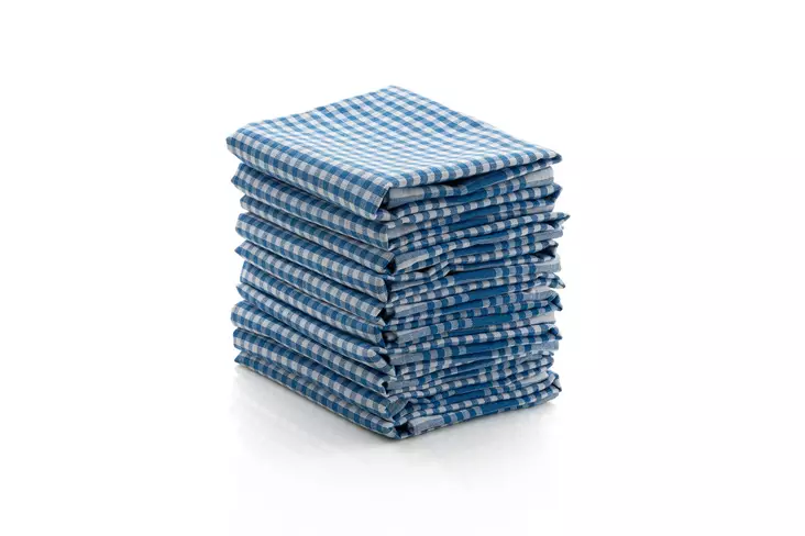 Pesupyyhesetti (10 kpl), sinivalkoinen, 45 x 65 cm, pehmeä, kestävä, imukykyinen - Pyyhkeet ja kylpytakit - 8681875671513 - 1