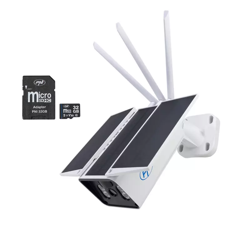 PNI SafeHome PT950LR videovalvontakamerapaketti, 1080P, 2MP, mukana 6W aurinkopaneeli ja MicroSD PNI 32GB muistikortti - PNI tuotteet - 5949066541353 - 1