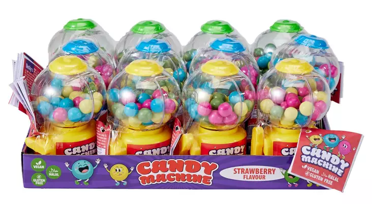 Purkkapalloautomaatti mansikanmakuisilla purkkapalloilla 35 g - Makeiset - 8713305820083 - 1
