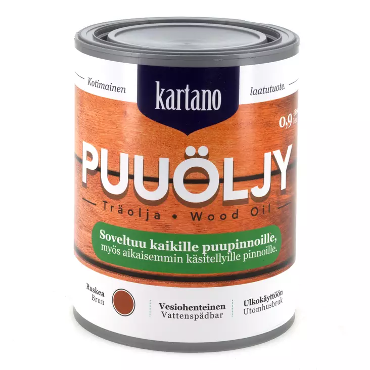 Puuöljy 0,9L ruskea vesiohenteinen - Maalit ja lakat - 6438168097923 - 1
