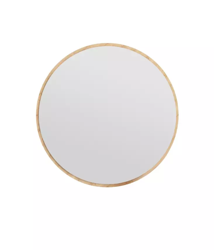 Pyöreä Peili 60 cm - Luonnollinen Väri, 100% MDF, Ekologinen Flotal-E, Helppo Asennus, Tyylikäs Sisustuselementti - Peilit - 8683743823093 - 1