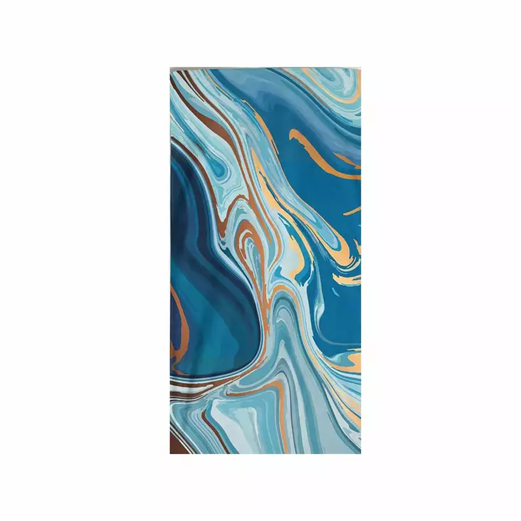 Sininen Rantapyyhe 75x150 cm - 60% Puuvillaa, 40% Polyesteriä, Konepestävä 30°C, Tyylikäs ja Mukava - Pyyhkeet ja kylpytakit - 8684283657063 - 1