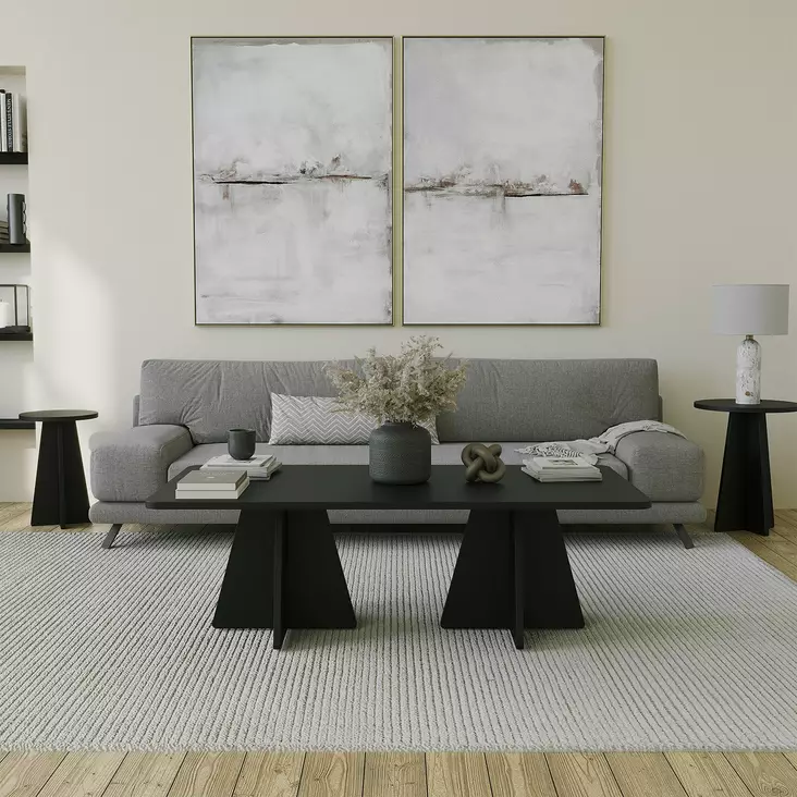 Sohvapöytä Musta 120x40x60 cm - 100% Melamiinipinnoitettu Lastulevy, PVC-hihnat, Yksi Paketti, Tyylikäs ja Kestävä - Sohvapöydät - 8684282515333 - 1
