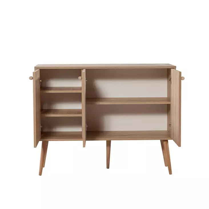 Sonoma Oak Konsoli - 100% Melamiinipinnoitettu, Hornbeam Jalat, Metalli- ja Köysikahvat, UV-suojattu, 120x90x36 cm - Lipastot ja senkit - 8681875341133 - 1