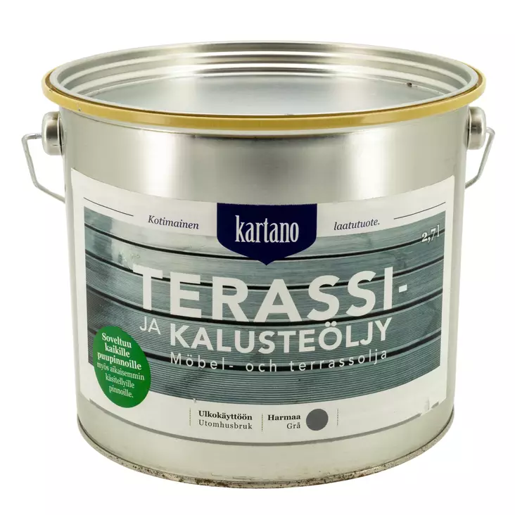 Terassi- ja kalusteöljy 2,7 L harmaa - Maalit ja lakat - 6438168104423 - 1