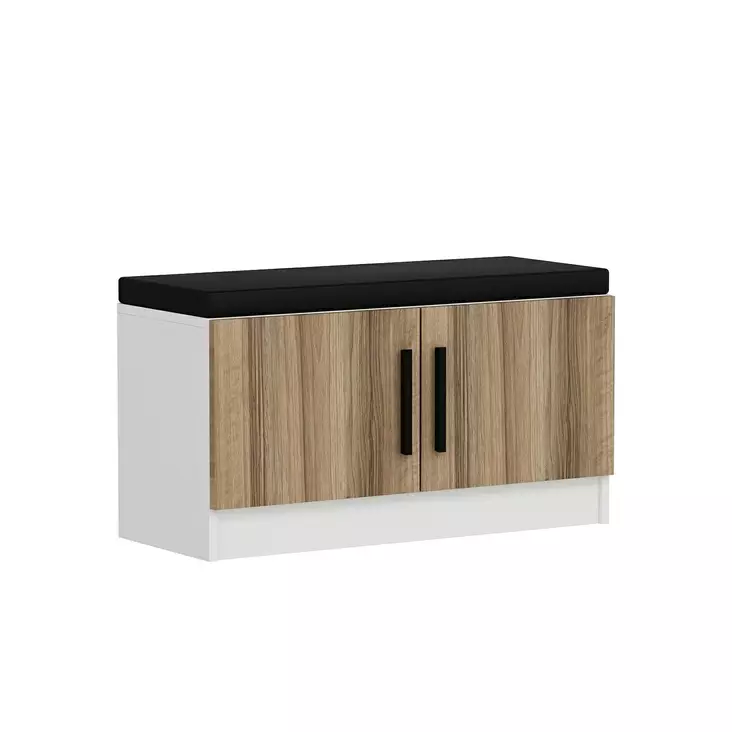 Tyylikäs ja Kestävä Hall Standi - 100% Melamiinipinnoitettu Lastulevy, Pähkinänvärinen, 90x50x35 cm, Helppo Kokoaminen - Eteiskaapit - 8683742757573 - 1