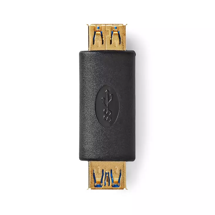 USB-A Sovitin | USB 3.2 Gen 1 | USB-A Naaras | USB-A Naaras | 5 Gbps | Pyöreä | Kullattu | Antrasiitti | Laatikko - Tietokone ja verkko - 5412810336043 - 1