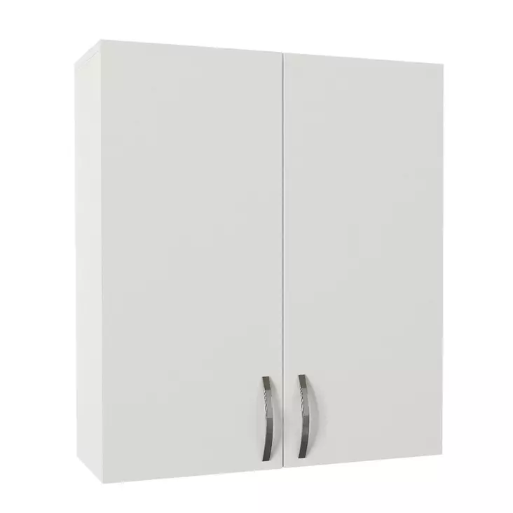 Valkoinen Kylpyhuonekaappi - 100% Melamiinipinnoitettu Lastulevy, 70x80x27,1 cm, Useita Hyllyjä, Seinään Kiinnitettävä - Kylpyhuonekalusteet - 8681181596593 - 1