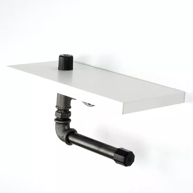 Valkoinen MDF WC-paperiteline - Tyylikäs ja Kestävä, Helppo Asentaa, 30x12x23 cm, Seinään Kiinnitettävä - Kylpyhuonetarvikkeet - 8682870776883 - 1