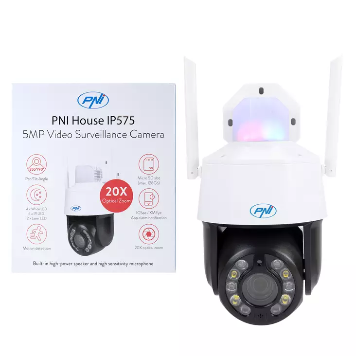 Videovalvontakamera PNI House IP575 5MP WiFi IP:llä, optinen zoom 20x, varifocal linssi - PNI tuotteet - 5949066528613 - 1