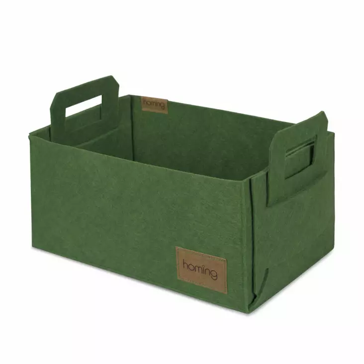 Vihreä 100% Huopa Pöytäjärjestelijä - Tyylikäs ja Ekologinen Työpöydän Koriste - Koko 30x20x15 cm - Säilytyslaatikot ja korit - 8683342858373 - 1