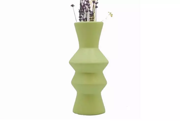Vihreä Keraaminen Maljakko - 100% Keraaminen, 11x29x11 cm - Tyylikäs Sisustuselementti Kotiin ja Lahjaksi - Kukka-amppelit ja maljakot - 8684282979913 - 1