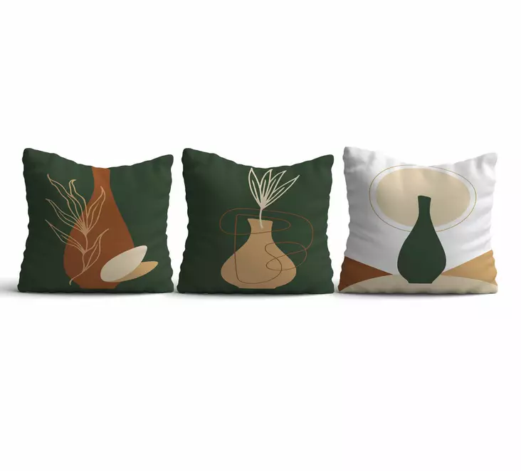 Ylellinen Monivärinen Tyynynpäällinen 3 kpl - 43x43 cm - 50% Puuvilla/Polyesteri - Konepestävä 30°C - Digipainatus - Koristetyynyt - 8683342759373 - 1