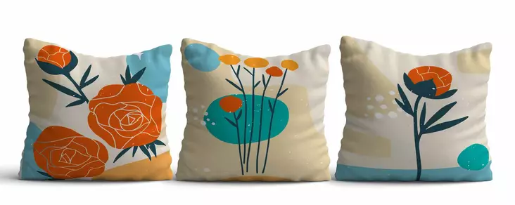 Ylellinen Monivärinen Tyynynpäällinen 3 kpl - 50% Puuvilla, 50% Polyesteri, 43x43 cm, Konepestävä ja Silitysmahdollisuus - Koristetyynyt - 8684283661183 - 1