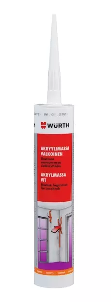 Akryylimassa valkoinen 310ml - Tasoitteet ja täyteaineet - 0892165503424 - 1
