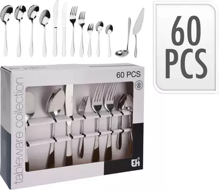 Aterinsetti 60 kpl - Aterimet ja ottimet - 8720573136464 - 1