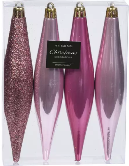 Joulukoristeet j=C3=A4=C3=A4puikko pinkki-lajitelma - Joulukoristeet ja -tekstiilit - 8719987629334 - 1