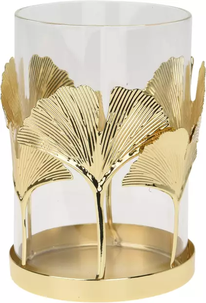 L=C3=A4mp=C3=B6kynttil=C3=A4n pidike kultalehti - Kynttilät ja lyhdyt - 8719987702174 - 1