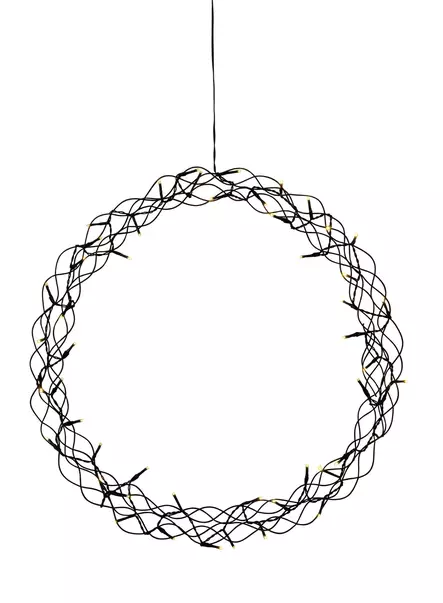 Merlin kranssi 50 cm musta ip20 - Koristevalot - 6435200288714 - 2