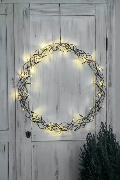 Merlin kranssi 50 cm musta ip20 - Koristevalot - 6435200288714 - 1