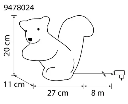 Airam orava 20 cm - Koristevalot - 6435200235244 - 2